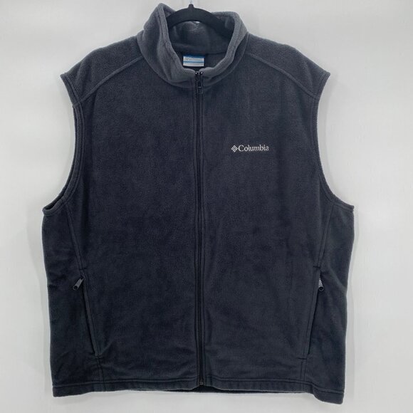 Columbia Black Fleece Full Zip Vest Men’s Size XL - Picture 1 of 7